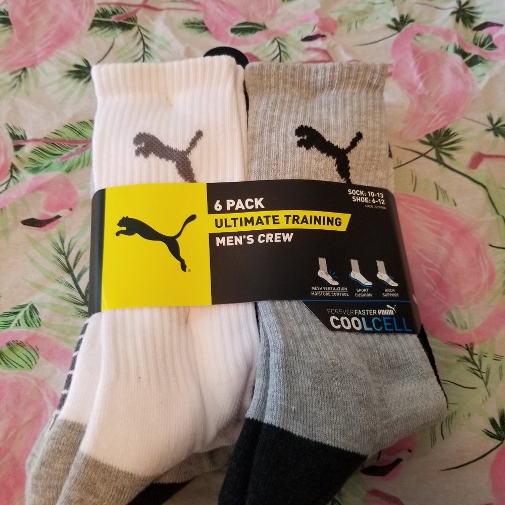Puma Men's Crew Socks NWT 2 for 22 Bundle Large